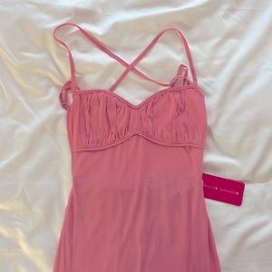 Beginning Boutique Sheer Pink Maxi Dress
